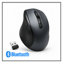 Silent, Ergonomic Wireless Mouse, with Bluetooth + Wifi 2.4 GHz, 4000 DPI.