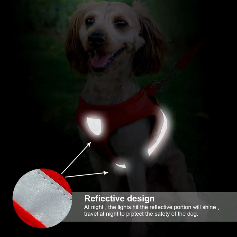 Comfortable and adjustable guide collars for pet dog harness.