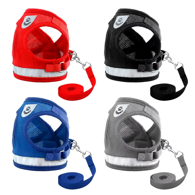 Comfortable and adjustable guide collars for pet dog harness.