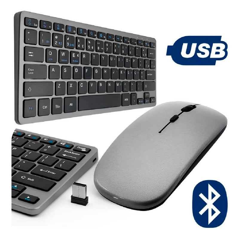 Rechargeable Wireless Bluetooth Keyboard and Mouse Kit.