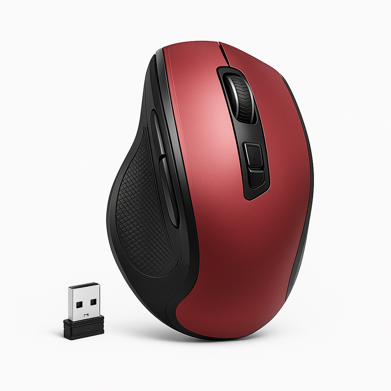 Mouse Sem Fio Silencioso, Ergonômico, Com Bluetooth + Wifi 2.4 GHz,4000 DPI