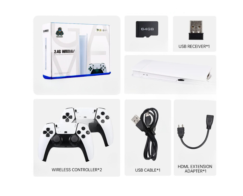 4K Game Stick TV Video Game Console20000 Games Retro With Wireless Gamepad Controller