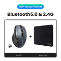 Mouse Sem Fio Silencioso, Ergonômico, Com Bluetooth + Wifi 2.4 GHz,4000 DPI
