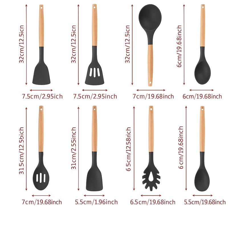 Kitchen KIT Set with 12 pieces Culinary Utensil Set.